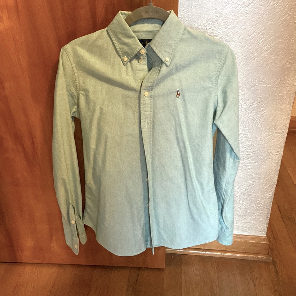 Ralph Lauren Custom fit button down, XS, green